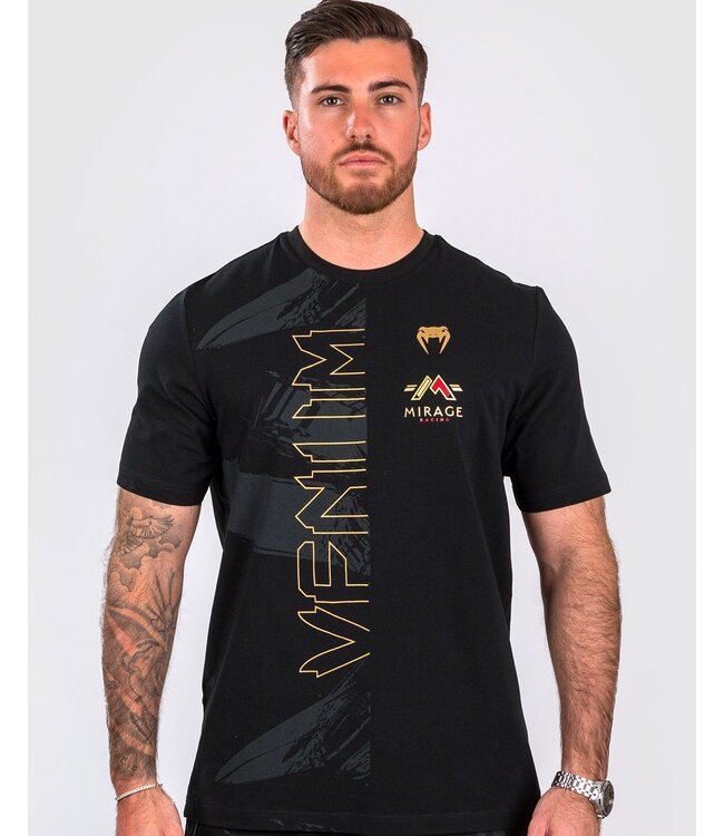 Venum Venum x Mirage T-shirt Katoen Zwart Goud