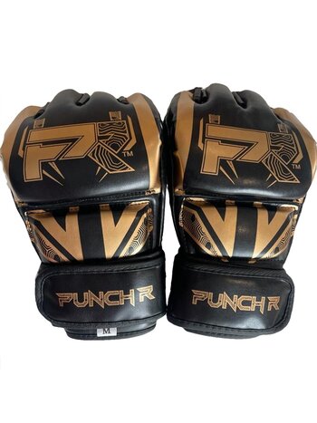 PunchR™  PunchR™ Electric MMA Handschuhe 4 OZ PU Schwarz Gold