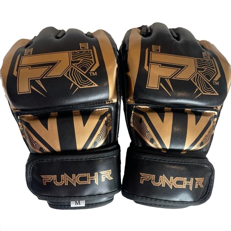 PunchR™  PunchR™ Electric MMA Gloves 4 OZ PU Black Gold