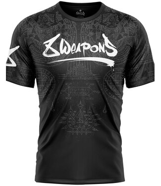 8 Weapons 8 WEAPONS Funktionelles Dry Fit T-Shirt Hanuman Yant Schwarz Grau