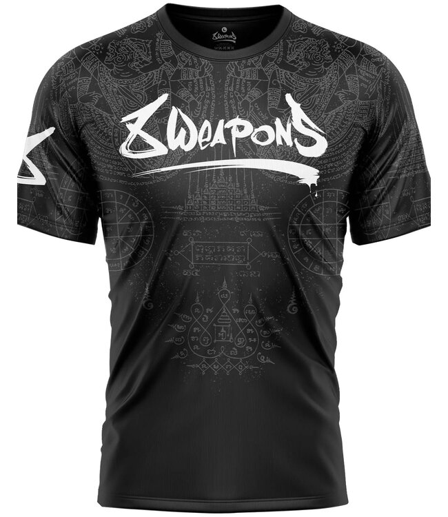 8 Weapons 8 WEAPONS Funktionelles Dry Fit T-Shirt Hanuman Yant Schwarz Grau