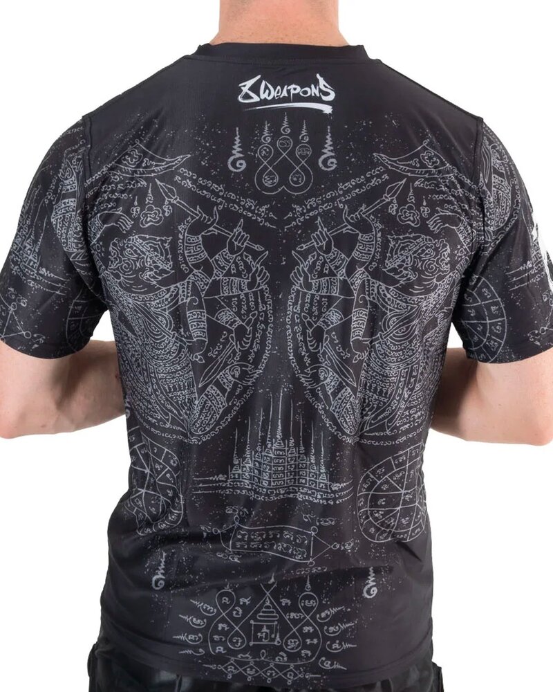 8 Weapons 8 WEAPONS Functional Dry Fit T-Shirt Hanuman Yant Black Grey