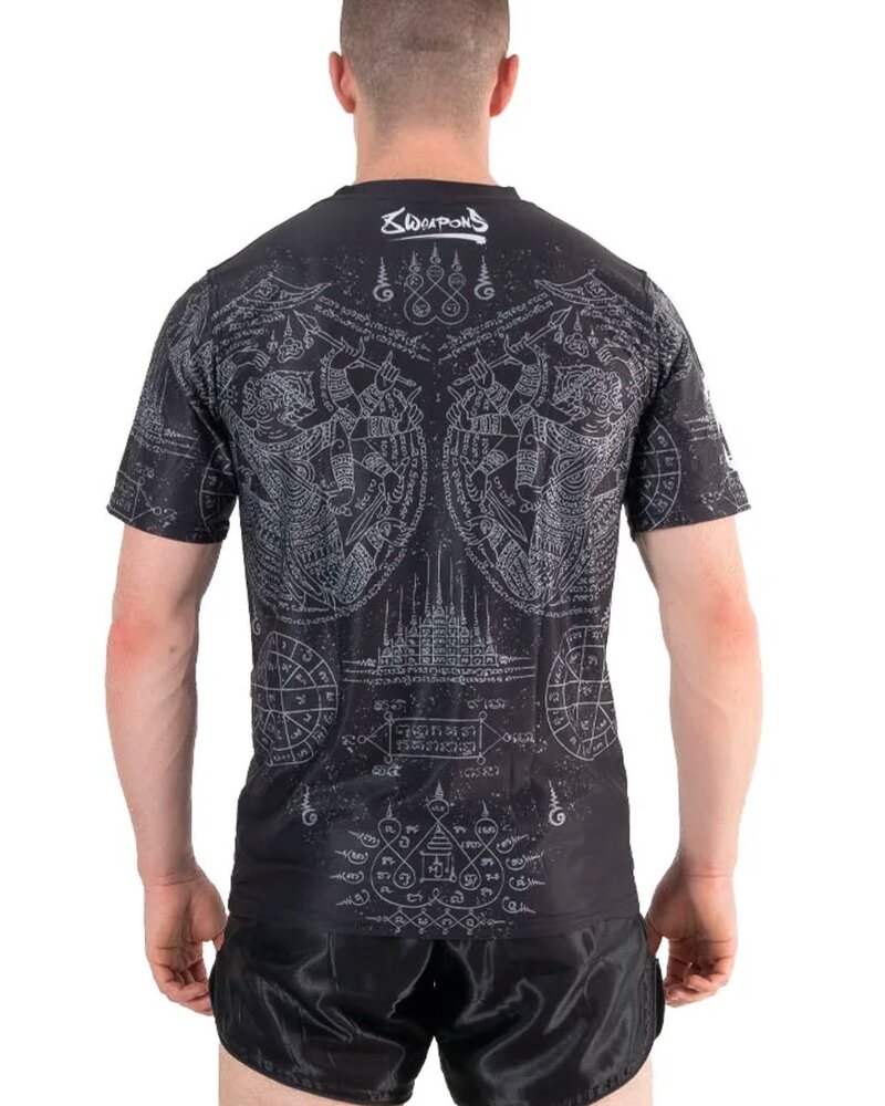 8 Weapons 8 WEAPONS Functional Dry Fit T-Shirt Hanuman Yant Black Grey