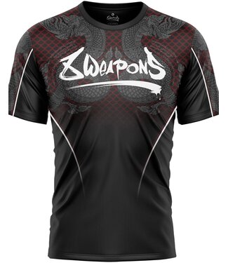 8 Weapons 8 WEAPONS Funktionelles Dry Fit T-Shirt Naga Yant Schwarz Rot