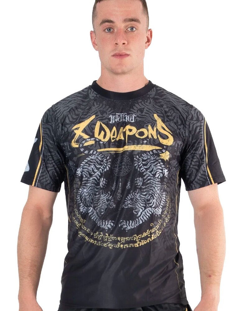 8 Weapons 8 WEAPONS Dry Fit T-Shirt Tiger Yant Black Yellow