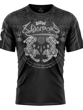 8 Weapons 8 WEAPONS Funktionelles Dry Fit T-Shirt Tiger Yant Schwarz Grau