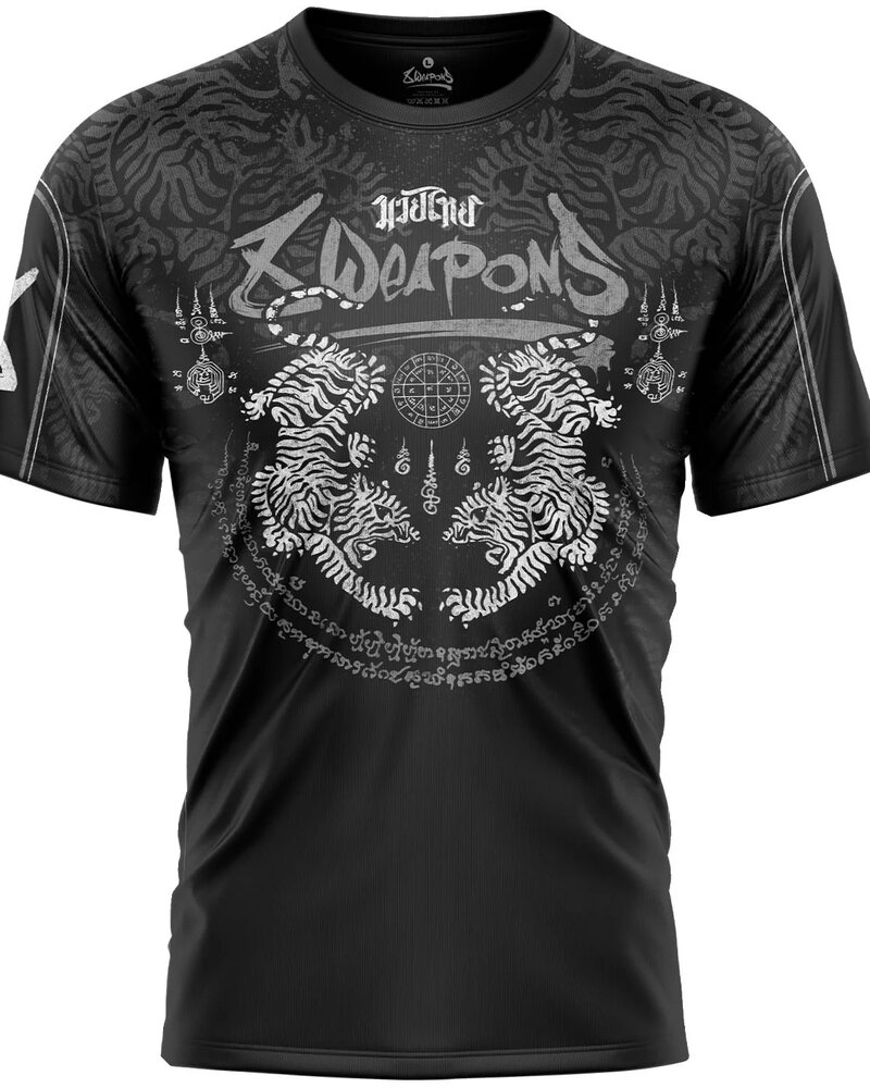 8 Weapons 8 Weapons Dry Fit T-shirt Tiger Yant Zwart Grijs