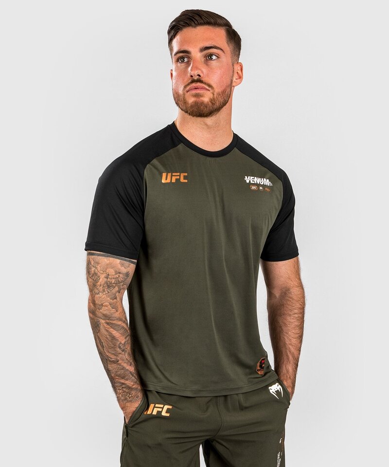 UFC | Venum UFC x Venum Adrenaline Fight Week Dry-Tech T-Shirt Kaki Brons