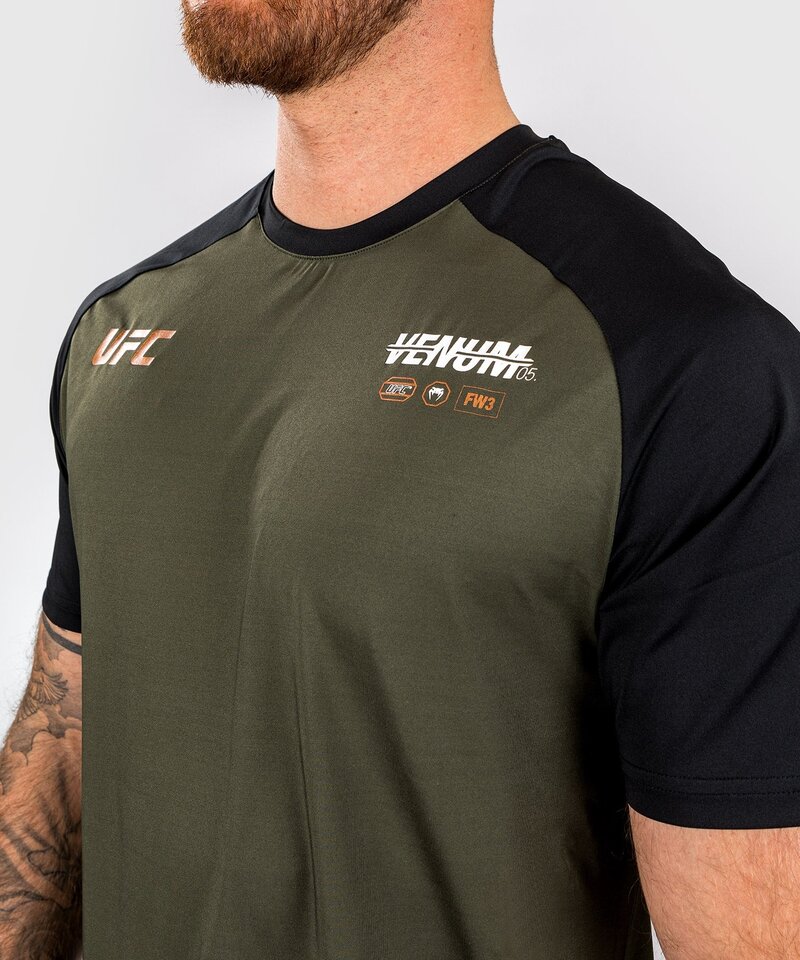 UFC | Venum UFC x Venum Adrenaline Fight Week Dry-Tech T-Shirt Khaki Bronze