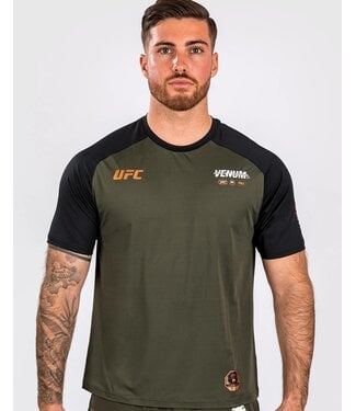 UFC UFC x Venum Adrenaline Fight Week Dry-Tech T-Shirt Kaki Brons