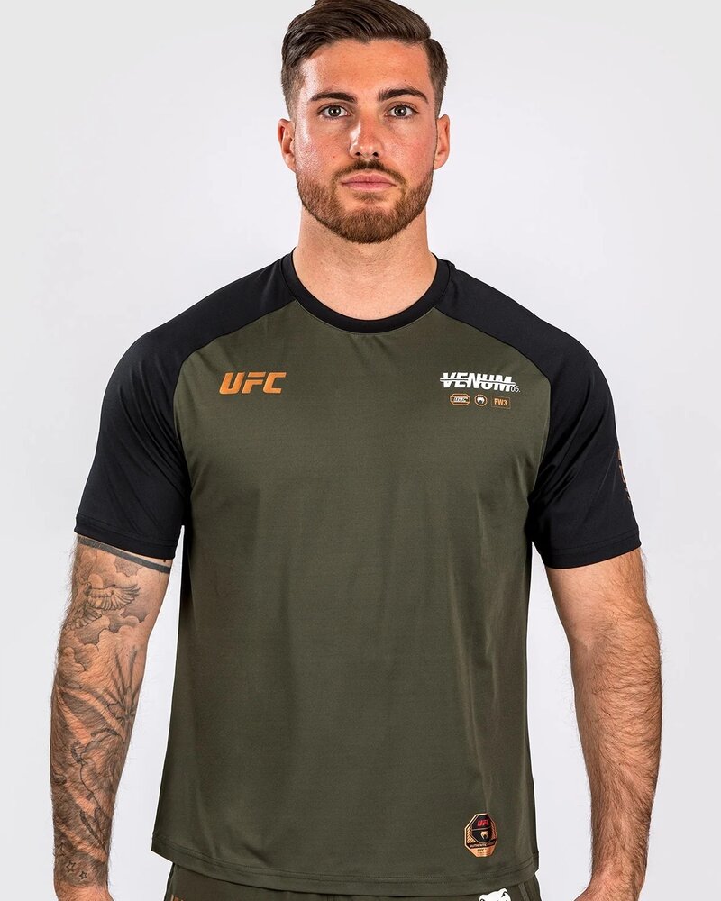 UFC | Venum UFC x Venum Adrenaline Fight Week Dry-Tech T-Shirt Kaki Brons