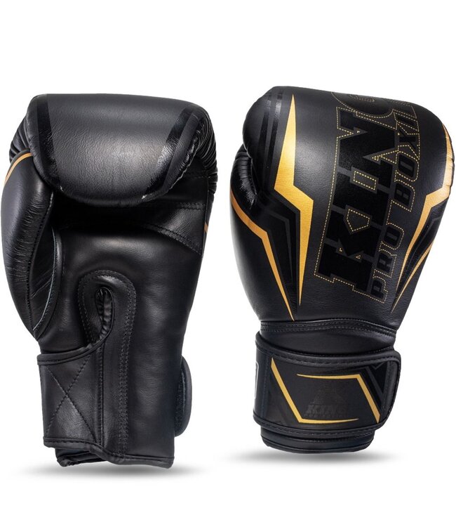 King Pro Boxing Kickboks Handschoenen KPB/BG THOR Leer Zwart