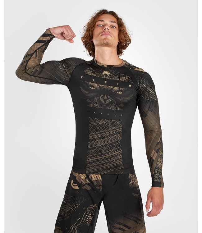 Venum Venum Gorilla Jungle Rash Guard L/S Schwarz Sand