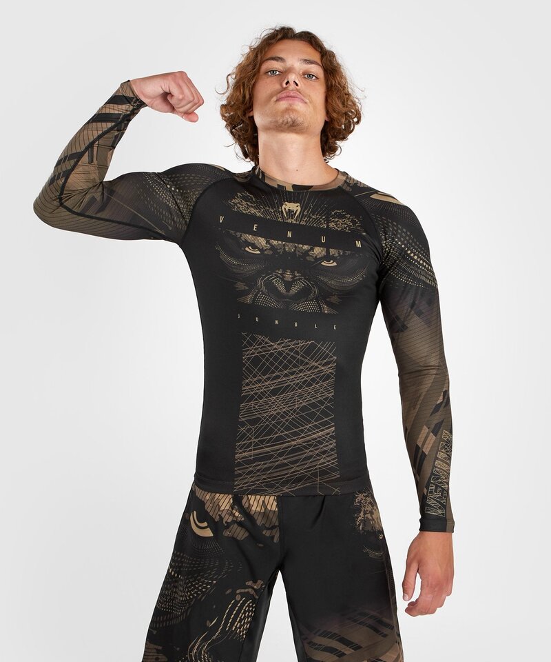 Venum Venum Gorilla Jungle Rash Guard L/S Zwart Zand