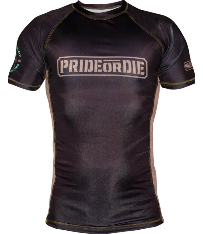 PRiDE or DiE Rash Guard Only the Strong Black