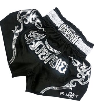 Fluory Fluory Muay Thai Short Kickboks Broek Tribal Zwart Zilver MTSF53
