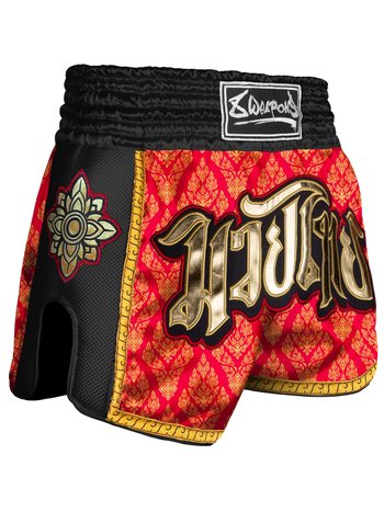 8 Weapons 8 WEAPONS Muay Thai Shorts Super Mesh Ancient 2.0 Rot Gold