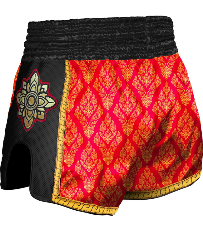 8 WEAPONS Muay Thai Shorts Super Mesh Ancient 2.0 Rood Goud