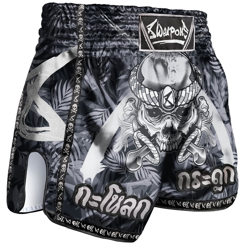 8 Weapons 8 WEAPONS Muay Thai Shorts Bone Island Black