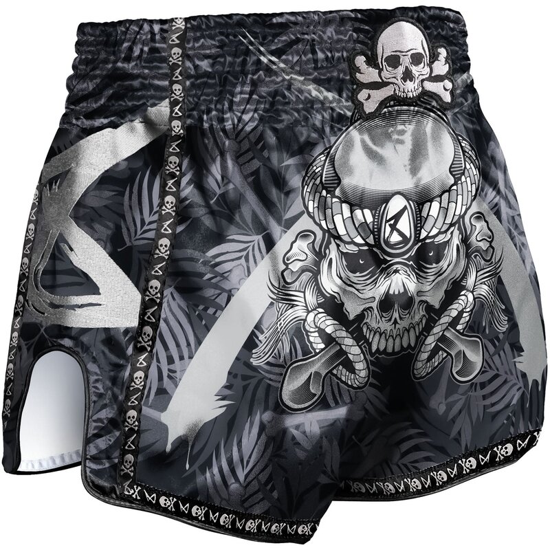 8 Weapons 8 WAPENS Muay Thai Shorts Bone Island Zwart