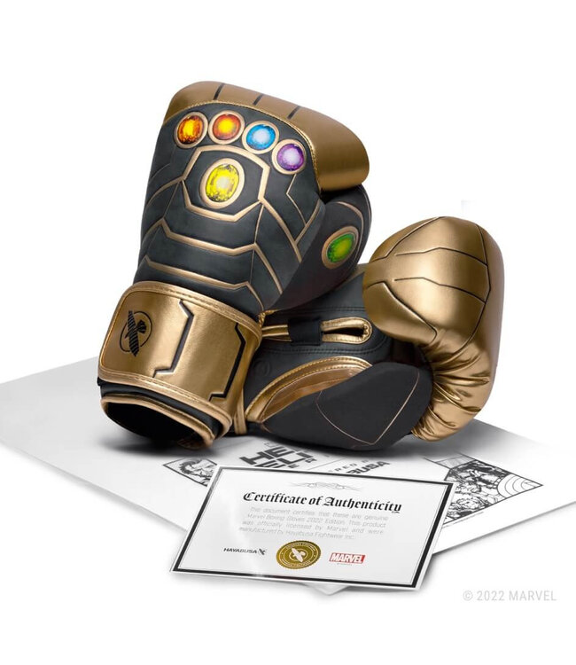Hayabusa T3 Boxing Gloves Marvel Thanos Gold Black
