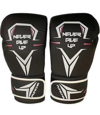 PunchR™  PunchR™ "Never Give Up" Boxhandschuhe Schwarz Weiß