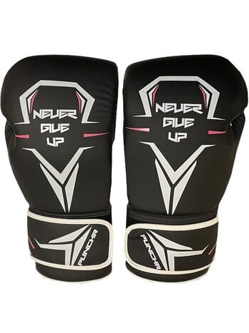 PunchR™  PunchR™ "Never Give Up" Boxhandschuhe Schwarz Weiß