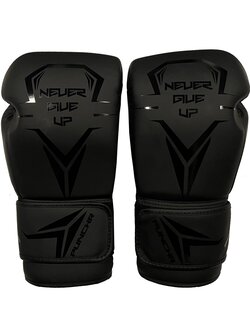 PunchR™  PunchR™ Never Give Up Boxhandschuhe Schwarz auf Schwarz