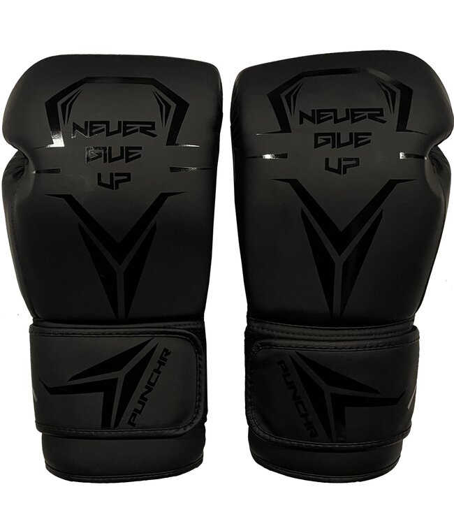 PunchR™  PunchR™ Never Give Up Bokshandschoenen Zwart op Zwart