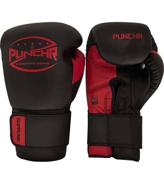 PunchR™  PunchR™ Supreme (Kickbox)Boxhandschuhe Mikrofaser Schwarz Rot
