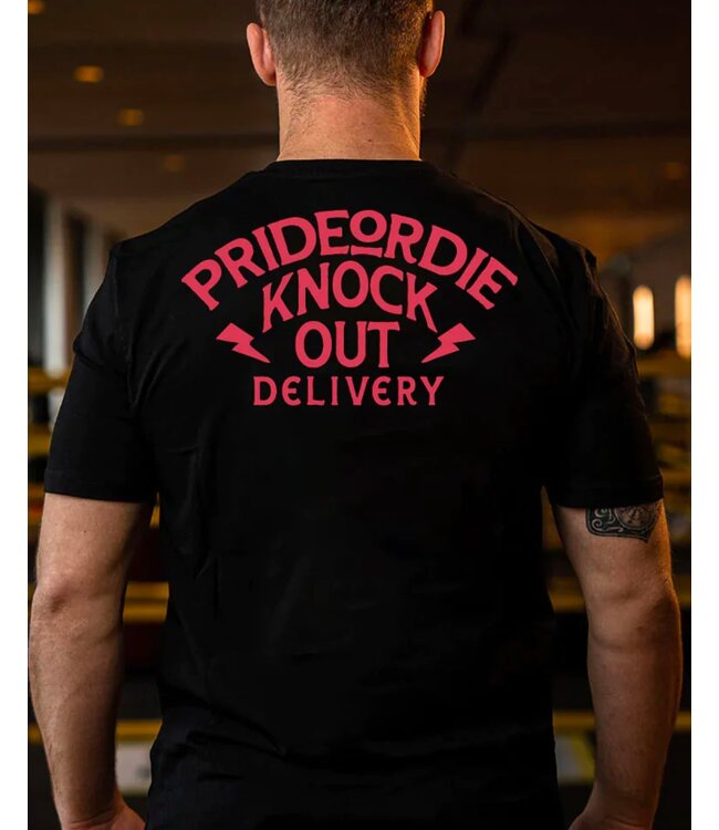 PRIDEorDie Katoenen T-Shirt KNOCKOUT DELIVERY Zwart