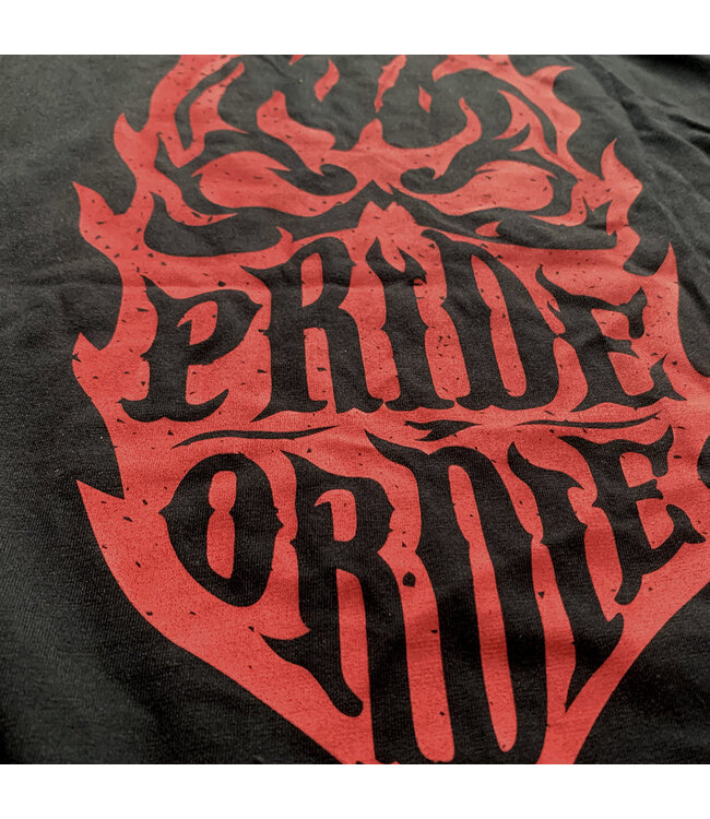 PRIDE or Die T-Shirt RECKLESS FLAMES Cotton Black