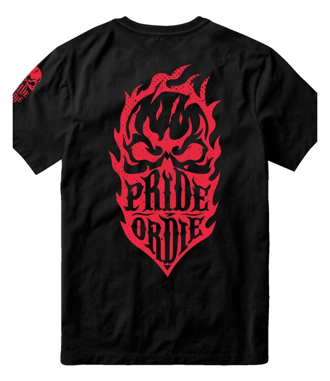 PRIDE or Die Baumwolle T-Shirt RECKLESS FLAMES Schwarz