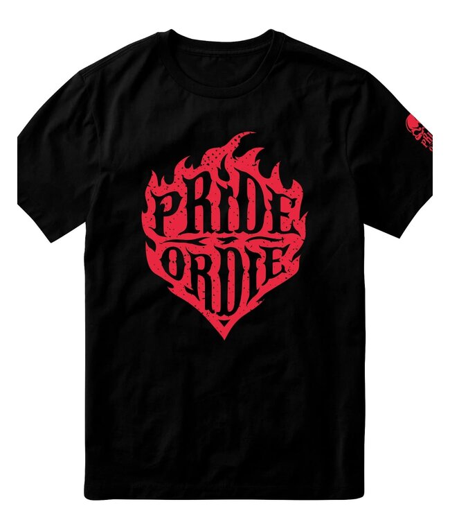 PRIDE or Die T-Shirt RECKLESS FLAMES Cotton Black