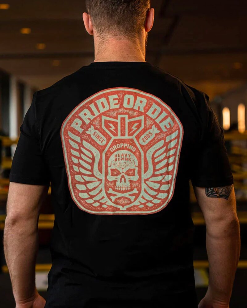 Pride or Die PRiDE oR DiE T-Shirt "DROPPING BOMBS" Katoen Zwart