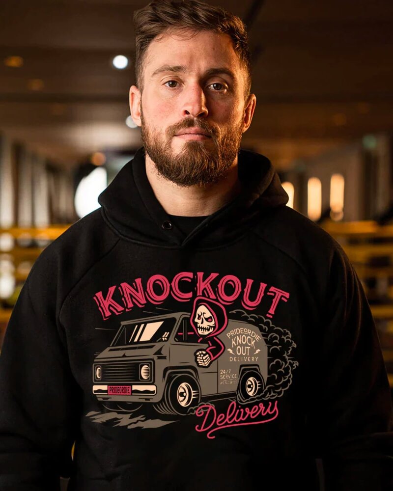 Pride or Die PRiDEorDiE Hoodie Sweater "KNOCKOUT DELIVERY" Black