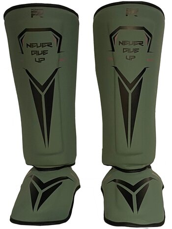 PunchR™  PunchR™ Kickboxing Shin Guards NEVER GIVE UP Green