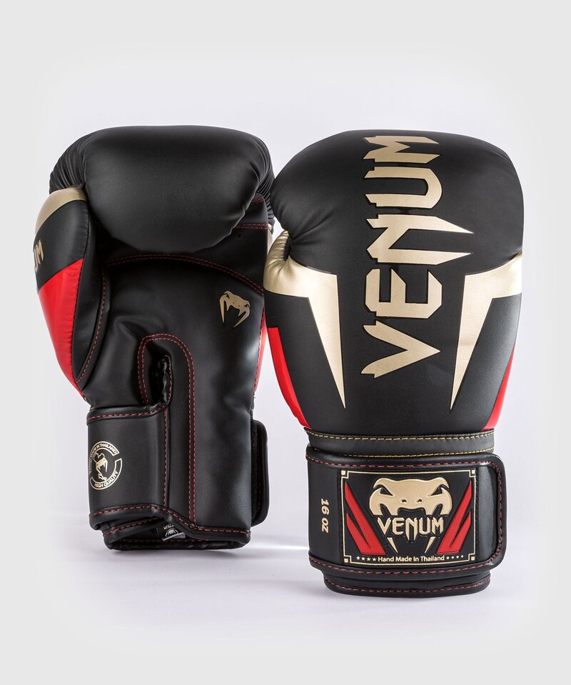 Venum Venum Elite (Kick)Bokshandschoenen Zwart Goud Rood