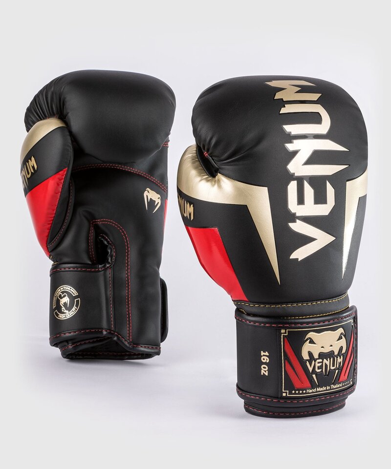 Venum Venum Elite (Kick)Bokshandschoenen Zwart Goud Rood