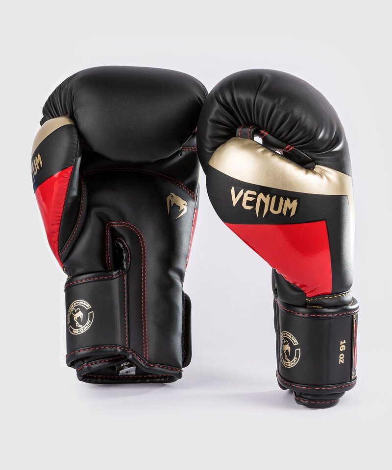 Venum Venum Elite (Kick)Bokshandschoenen Zwart Goud Rood