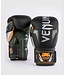 Venum Elite Boxhandschuhe - Schwarz/Silber/Khaki | Für Boxen, Kickboxen und Muay‑Thai