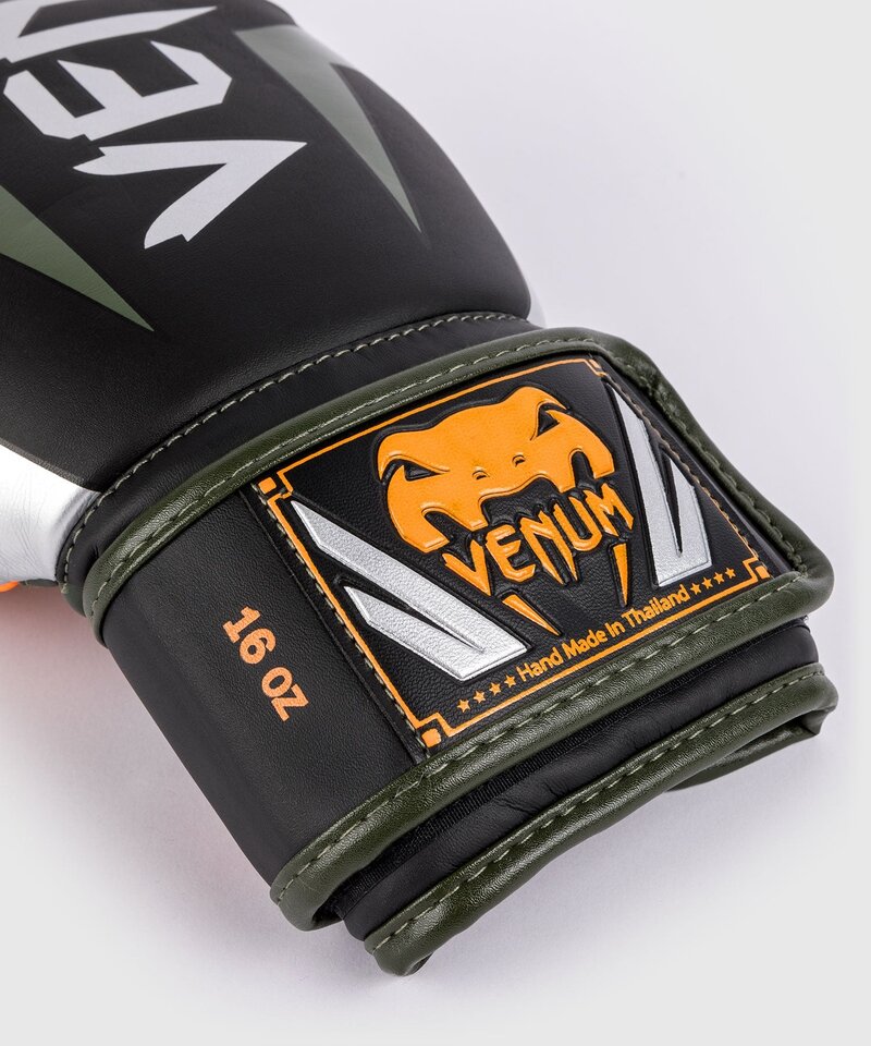 Venum Venum Elite (Kick)bokshandschoenen Zwart Zilver Kaki