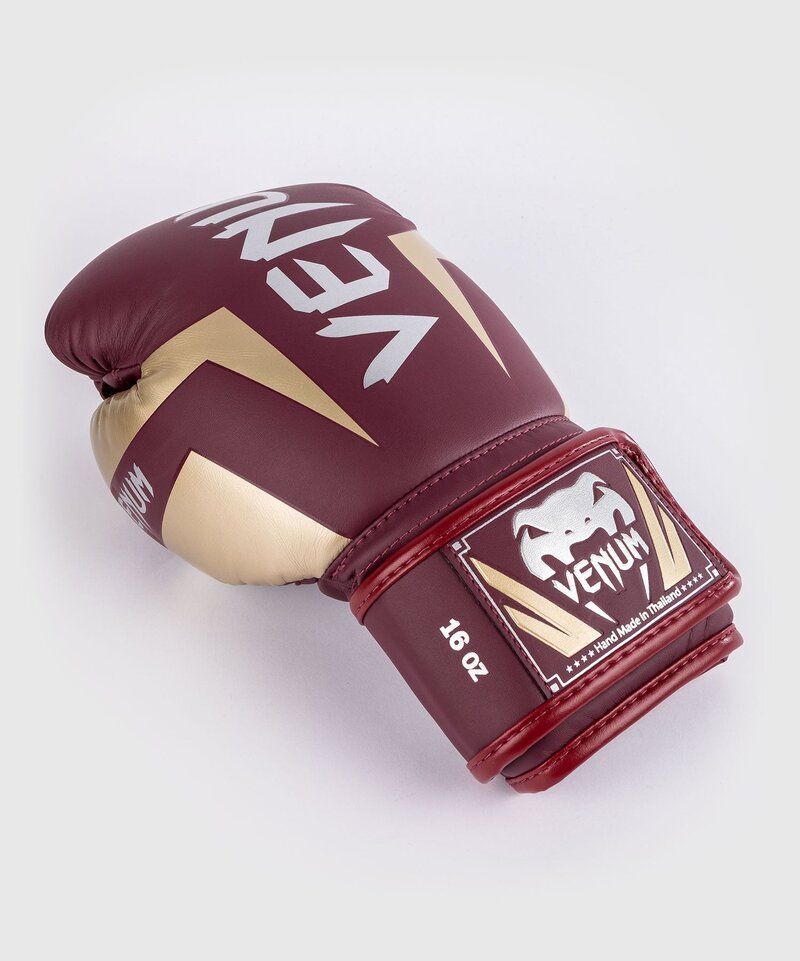 Venum Elite (Kick)Boxing Gloves Burgundy Gold - FIGHTWEAR SHOP EUROPE