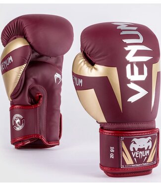 Venum Venum Elite Bokshandschoenen Burgundy Gold Venum Venum Elite Bokshandschoenen Burgundy Gold