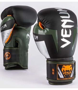 Venum Venum Elite Boxing Gloves Black Silver Kaki
