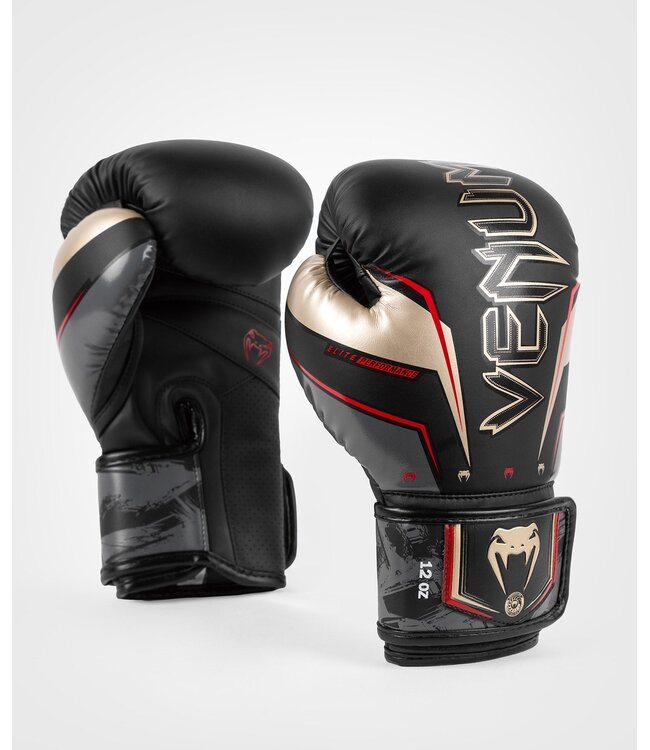 Venum Elite Evo (Kick)Boxhandschuhe Schwarz Gold Rot