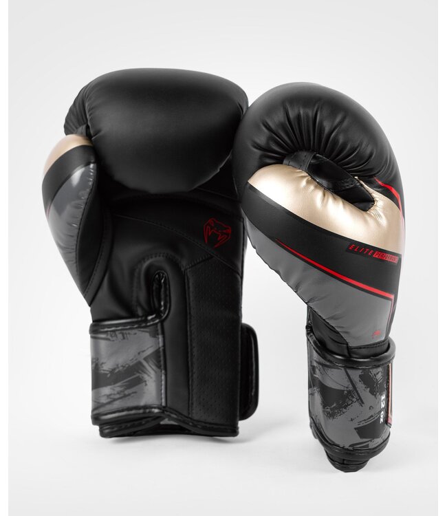 Venum Elite Evo (Kick)bokshandschoenen Zwart Goud Rood