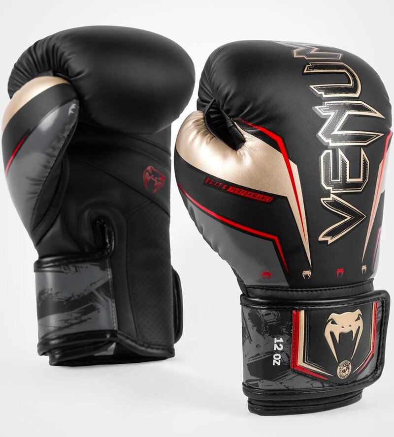 Venum Venum Elite Evo (Kick)bokshandschoenen Zwart Goud Rood