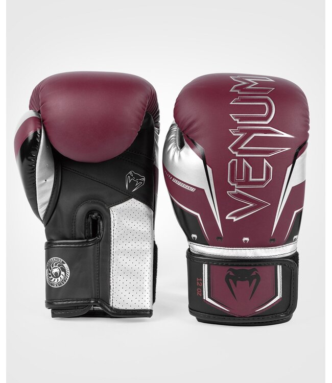 Venum Elite Evo (Kick)Boxing Gloves Burgundy Silver