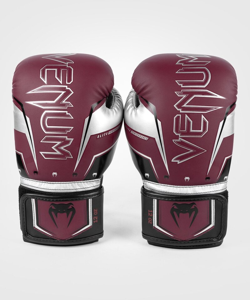 Venum Venum Elite Evo (Kick)Boxhandschuhe Burgund Silber